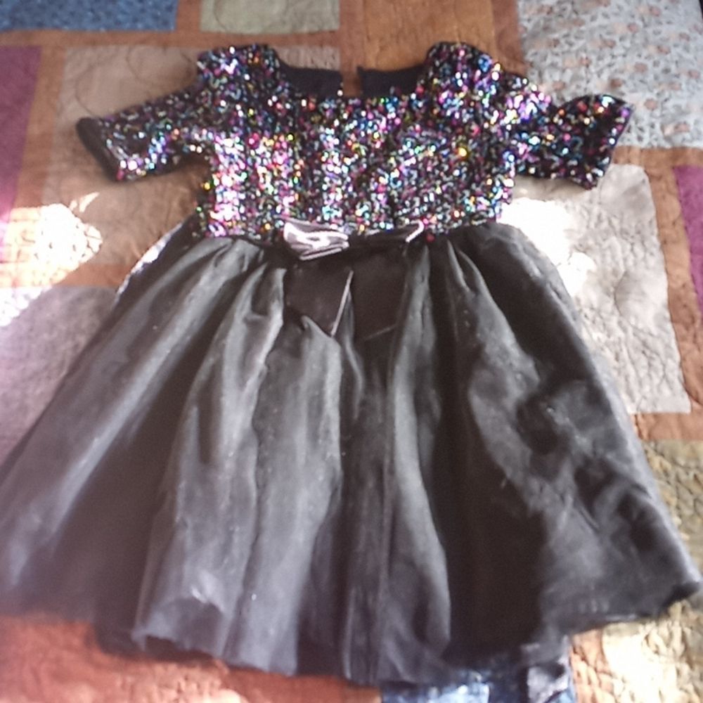 Sequined Black Dress